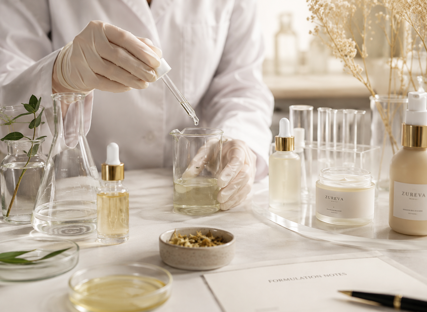Zureva formulations being prepared in the studio